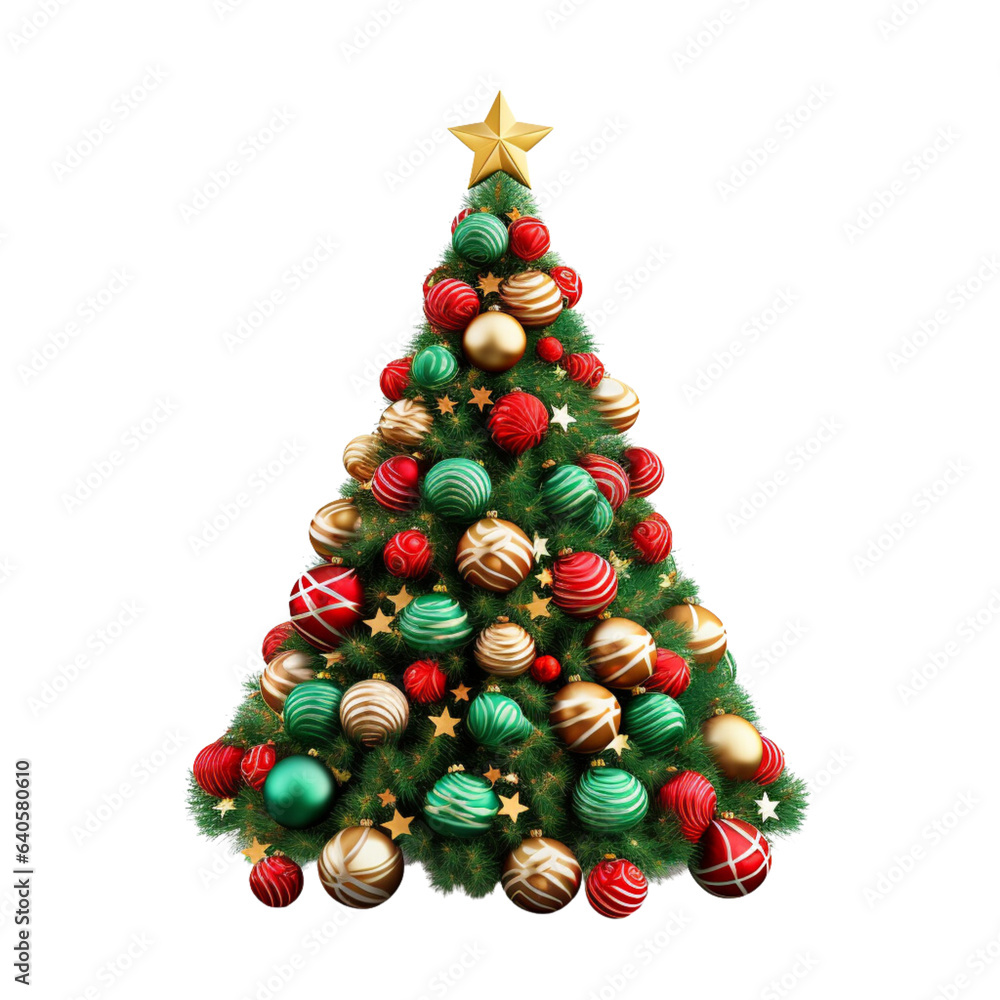 Christmas tree on a white background. generative ai Christmas tree on a white background. generative ai