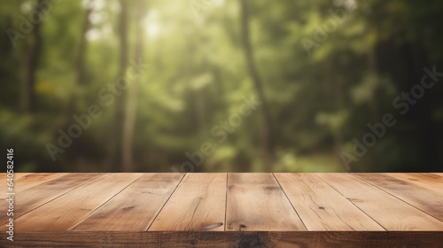 Natural Wood Table with Copy Space for Product Marketing