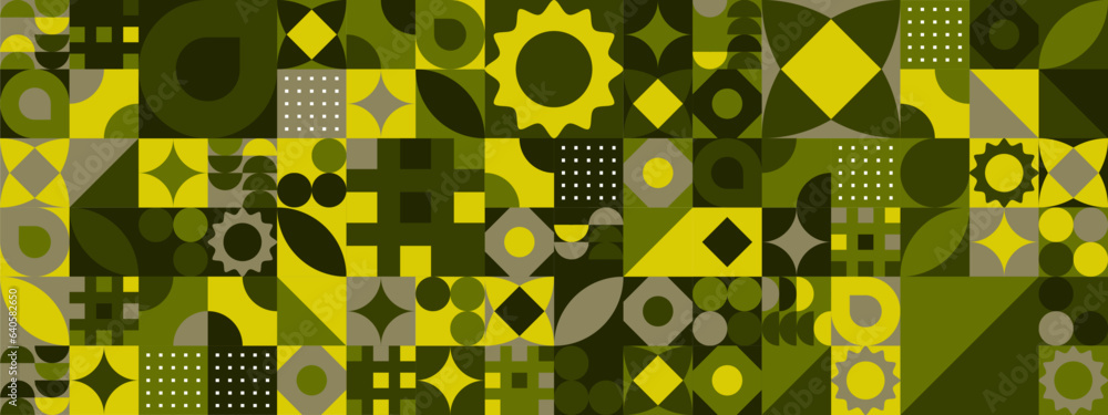 Colorful modern geometric banner with shapes Colorful modern geometric banner with shapes