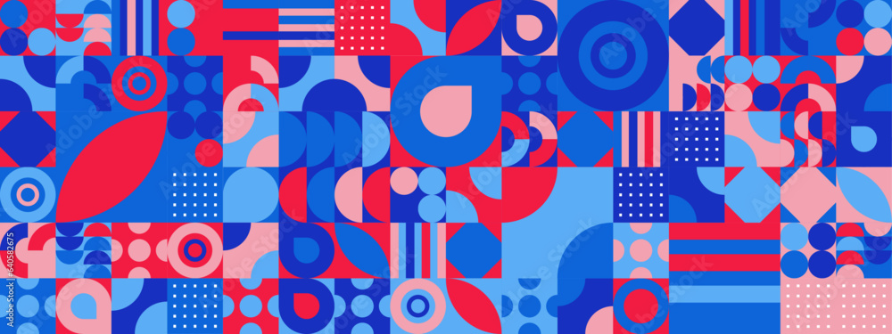 Colorful modern geometric banner with shapes Colorful modern geometric banner with shapes