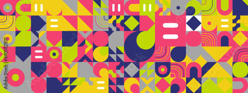 Colorful modern geometric banner with shapes