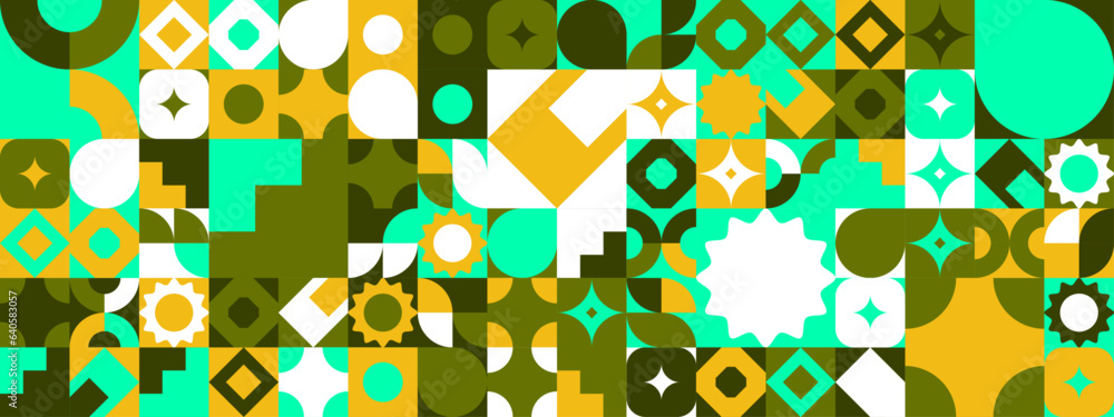 Colorful modern geometric banner with shapes Colorful modern geometric banner with shapes
