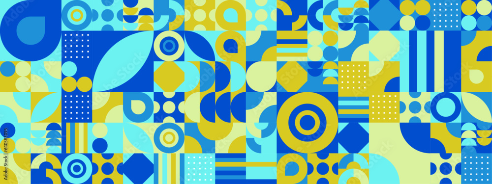 Colorful modern geometric banner with shapes Colorful modern geometric banner with shapes