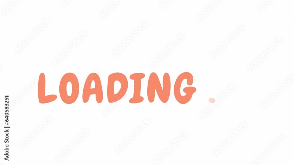 Childlike orange 2D loading text animation. Chewy Regular font used, animated cartoon 4K video loader motion graphic. Tasty happy colorful download process animation clip. Loading screen, ui design