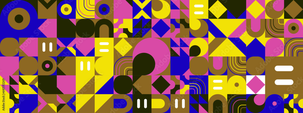 Colorful modern geometric banner with shapes Colorful modern geometric banner with shapes