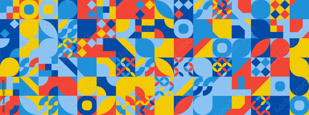 Colorful modern geometric banner with shapes Colorful modern geometric banner with shapes