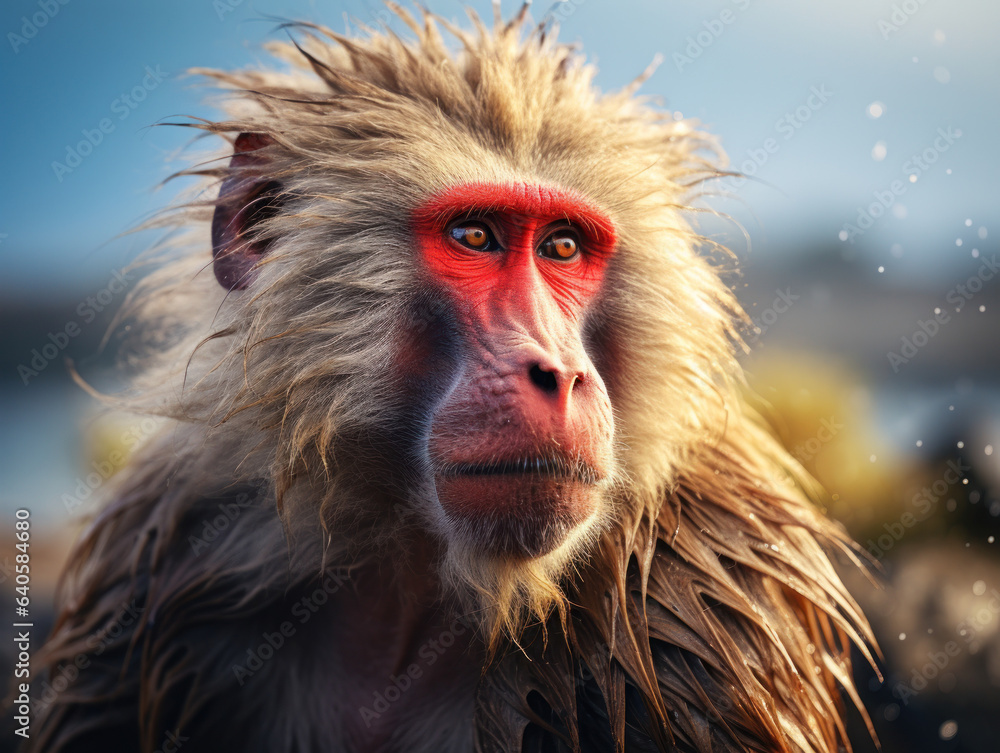 Baboon in its Natural Habitat, Wildlife Photography, Generative AI Baboon in its Natural Habitat, Wildlife Photography, Generative AI