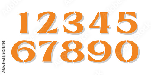 Modern alphabet with numbers. Simple square letters of rough shapes.Ultra bold font in modern brutal style.