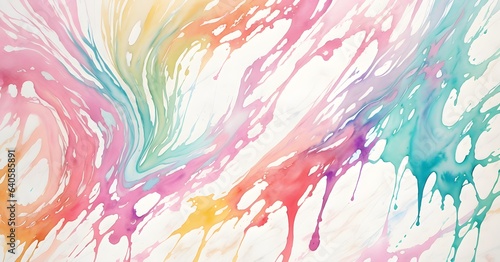 abstract flow of paint on white paper, AI generation