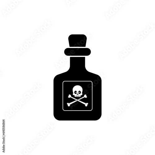 Poison Bottle Icon. Toxic, Venom. Dangerous, Lethal Material Symbol. 