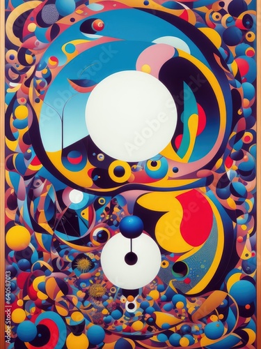 Abstract painting. Face and geometric objects. Generative AI