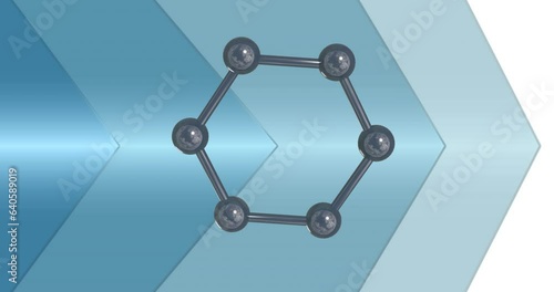 Wallpaper Mural Animation of 3d micro of molecules and blue arrows on white background Torontodigital.ca