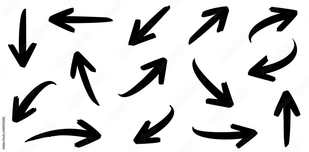 Elegant curved arrows set for business plan, presentation and education. Sign, Symbol, Hand drawn arrow collection Elegant curved arrows set for business plan, presentation and education. Sign, Symbol, Hand drawn arrow collection