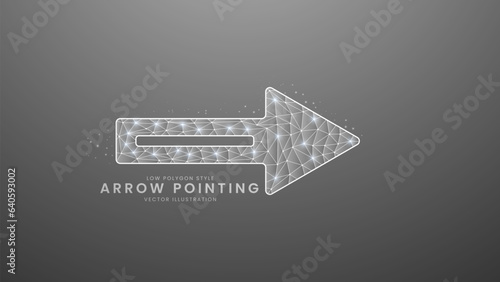 Arrow pointing for direction. Gray line arrow color, Modern digital low polygon style vector illustration