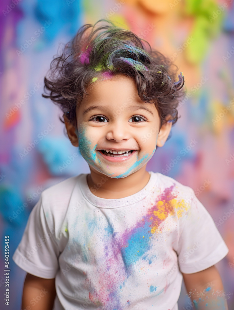 Pure Happiness: Vibrant Child's Portrait in Soft Tones, Generative AI Pure Happiness: Vibrant Child's Portrait in Soft Tones, Generative AI