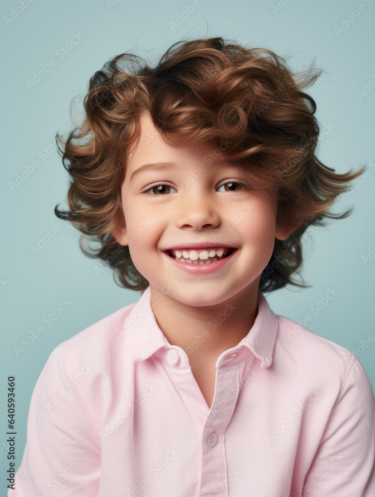 Pure Happiness: Vibrant Child's Portrait in Soft Tones, Generative AI Pure Happiness: Vibrant Child's Portrait in Soft Tones, Generative AI
