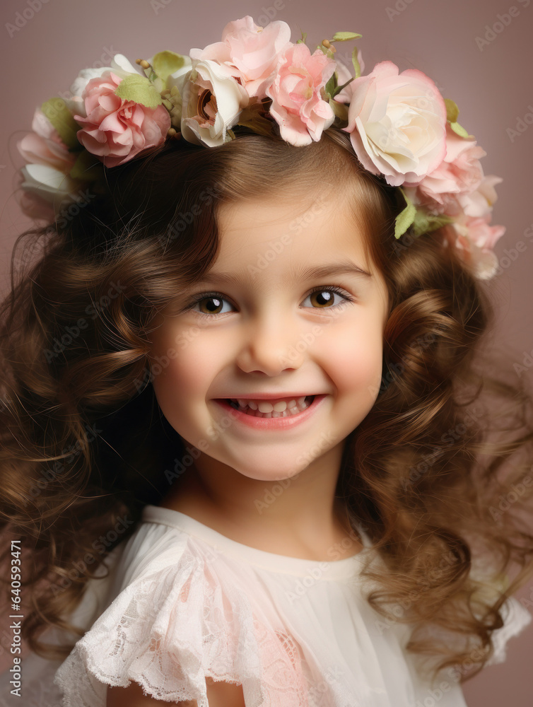Pure Happiness: Vibrant Child's Portrait in Soft Tones, Generative AI Pure Happiness: Vibrant Child's Portrait in Soft Tones, Generative AI