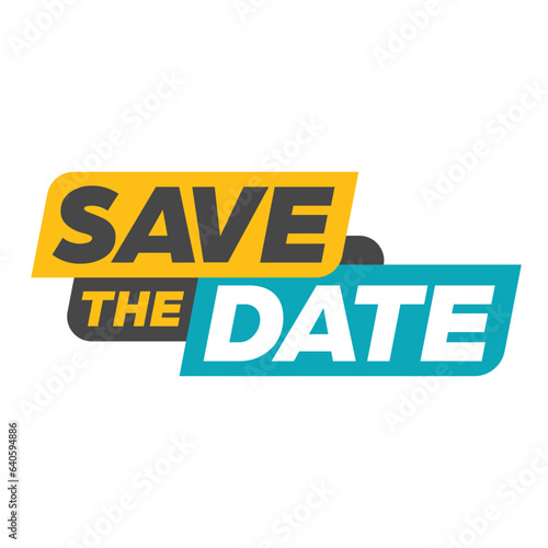 save the date text banner icon flat vector illustration clipart