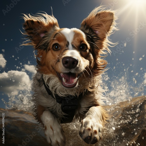 Flying dog,cocker spaniel, isolated on transparent background, © branislavp