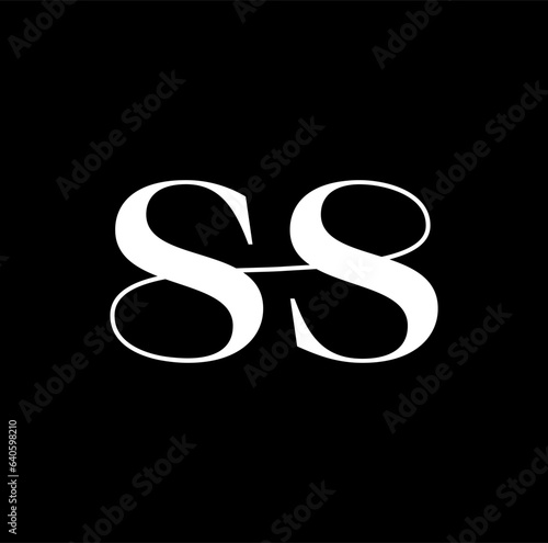SS typography vector monogram in calligraphy style.