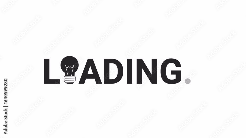 Light bulb glowing line black and white loading text animation. Insight animated cartoon linear object 4K video loader motion graphic. Brainstorming lightbulb animated gif isolated on white background Light bulb glowing line black and white loading text animation. Insight animated cartoon linear object 4K video loader motion graphic. Brainstorming lightbulb animated gif isolated on white background