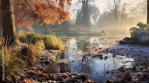 Wallpaper Mural Frosty feilds and ponds in the autumn. Torontodigital.ca