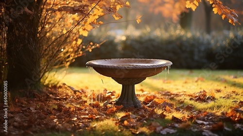 Wallpaper Mural Bird bath in the autumn Torontodigital.ca