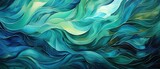 Swirling cerulean and emerald hues gracefully dancing together, creating intricate patterns reminiscent of deep ocean currents