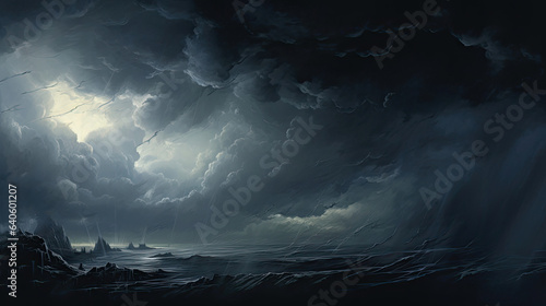 Lifelike representation of a dramatic stormy sky