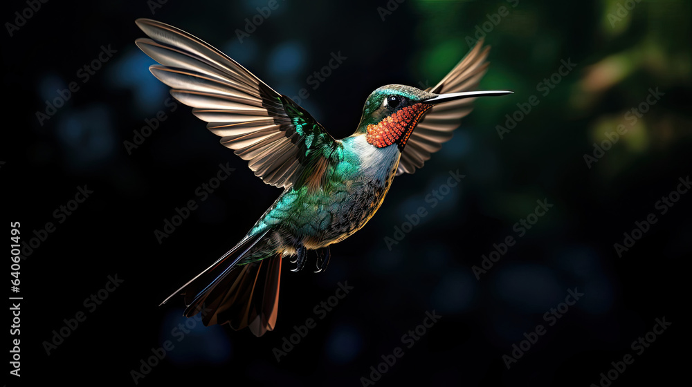 Obraz premium Impeccable capture of a hummingbird in mid-flight