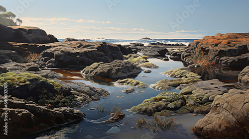 Fine textures of a coastal tide pool landscape