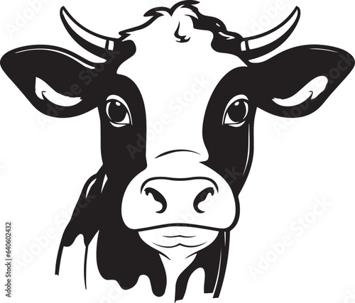 Cute cow icon, Baby cow head, Vector Illustration, SVG