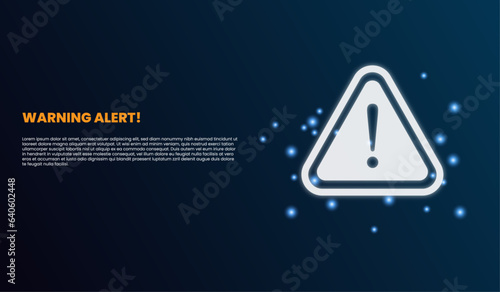 Triangle caution warning sign for notification error and maintenance concept. Banner Vector Illustration Design photo