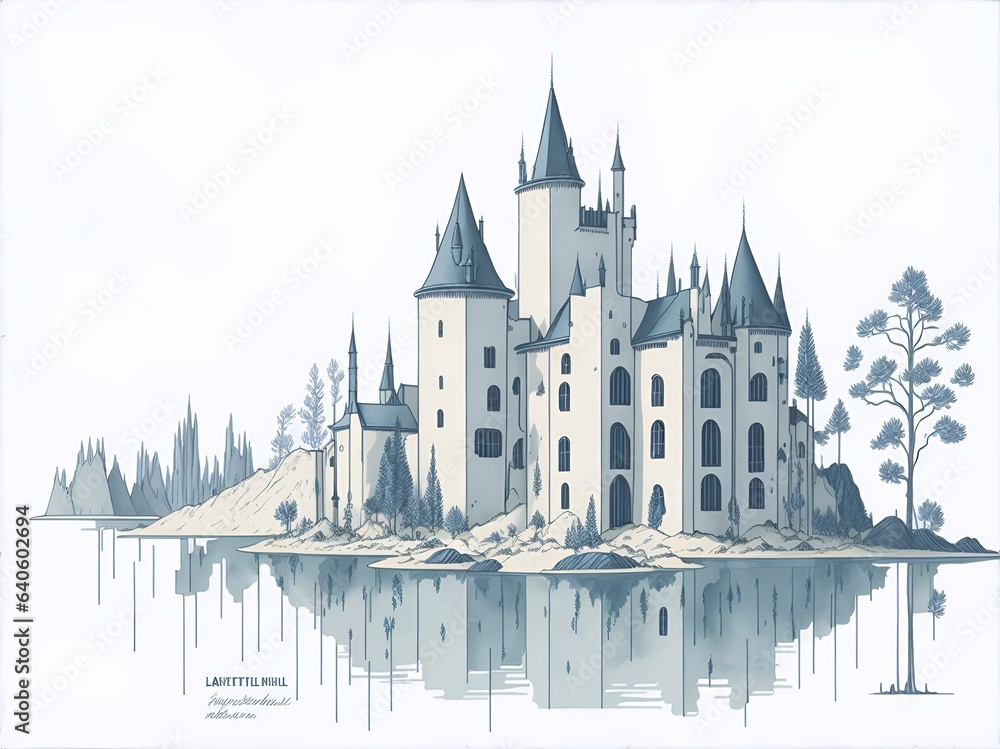 Magic castle. AI generated illustration