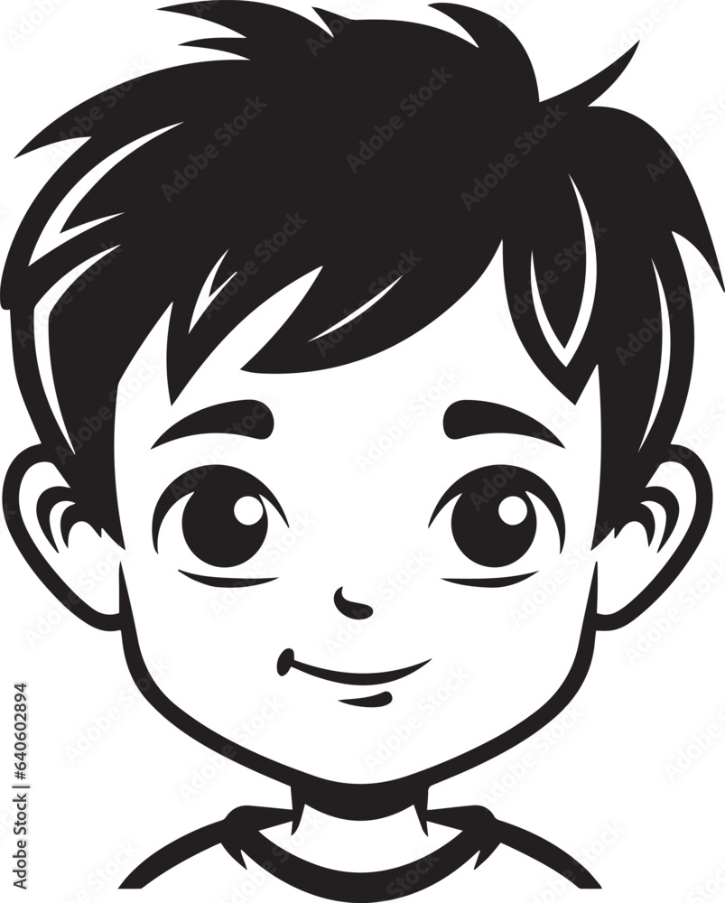 Little Boy icon, Funny cartoon kid face, Vector illustration, SVG Little Boy icon, Funny cartoon kid face, Vector illustration, SVG