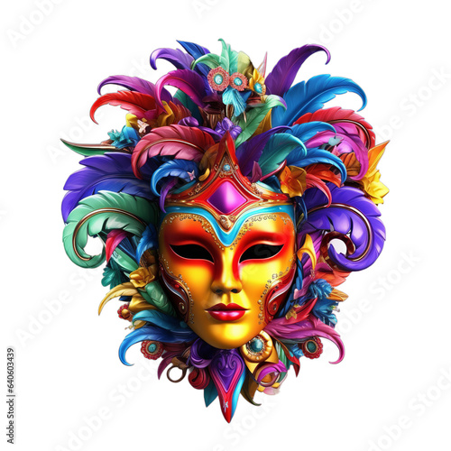Mardi gras mask, PNG, Transparent background, Generative ai © The Deep Designer