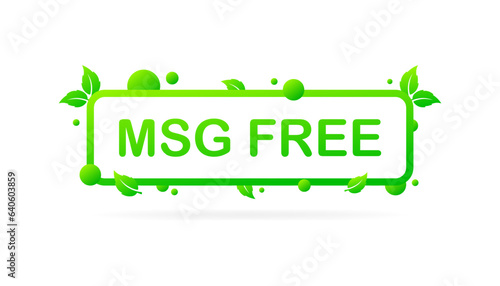 MSG free plate. Flat, green, MSG free. Vector icon