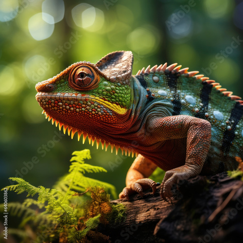 Chameleon in its Natural Habitat  Wildlife Photography  Generative AI