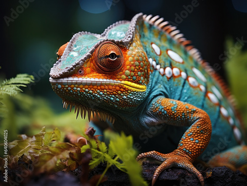 Chameleon in its Natural Habitat  Wildlife Photography  Generative AI