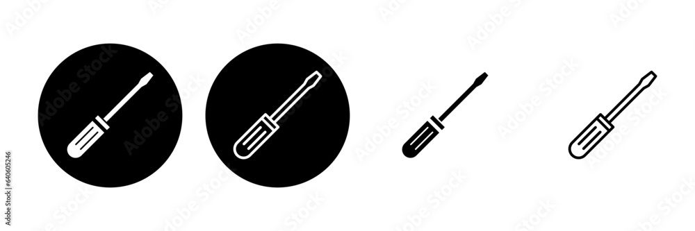 Screwdriver icon set. tools icon vector Screwdriver icon set. tools icon vector