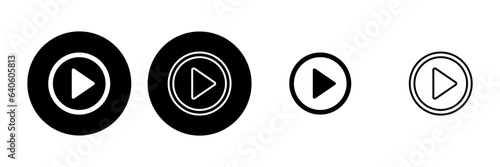 Play Icon set. Play button vector icon