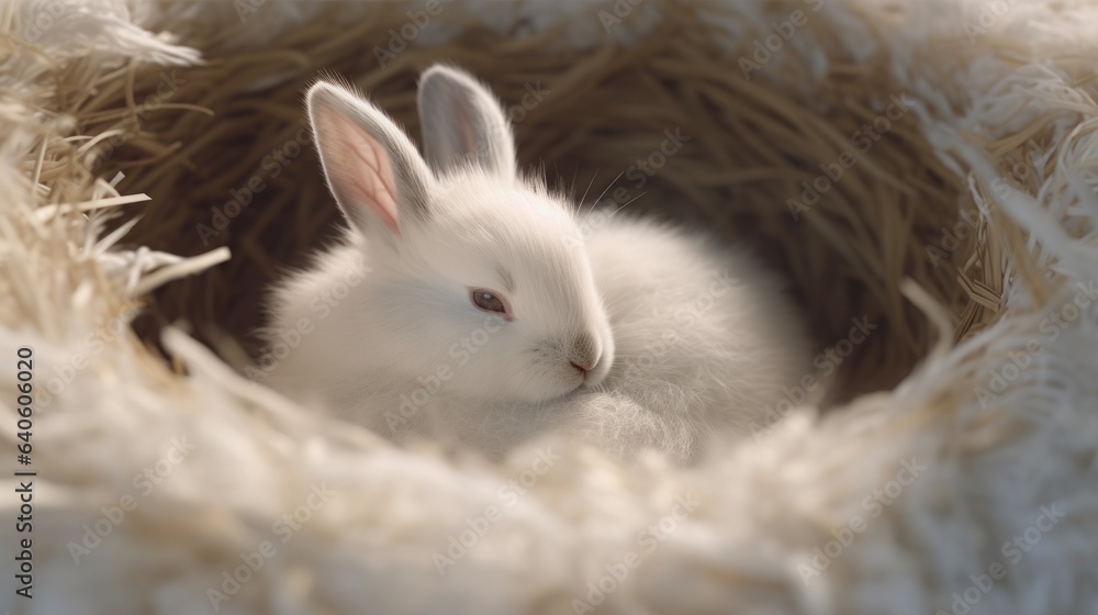 white rabbit in the garden