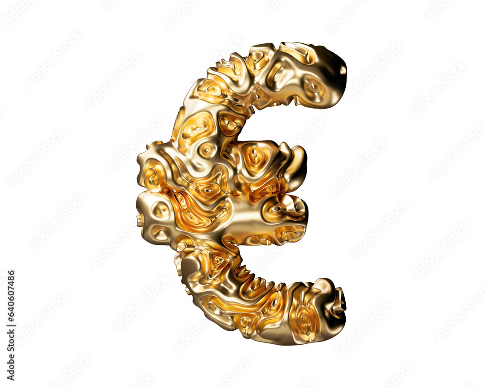 Symbols made of gold. 3d illustration of golden alphabet isolated on white background Symbols made of gold. 3d illustration of golden alphabet isolated on white background