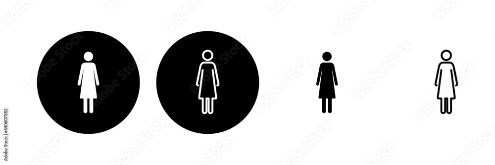 Female icon set. woman icon vector Female icon set. woman icon vector