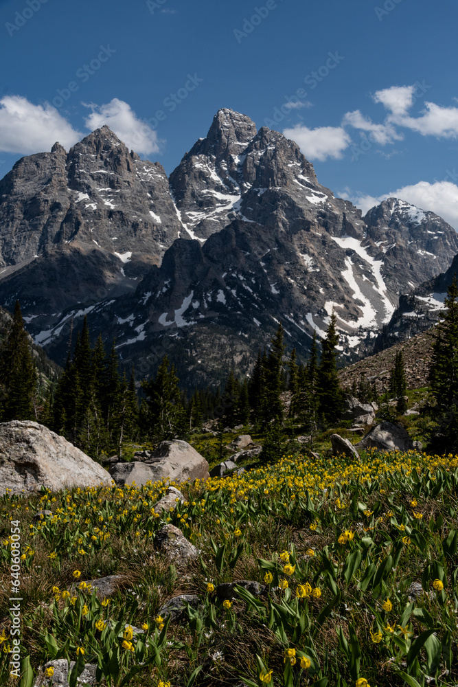 Mountain Views of the Teton Crest Trail in Teton National Park Mountain Views of the Teton Crest Trail in Teton National Park
