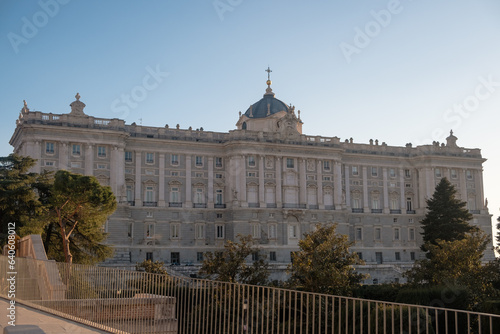 The Royal Palace of Madrid, Spain, as seen from the Sabatini Gardens photo