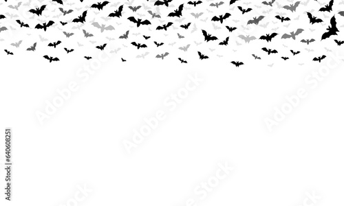 bats fly happy halloween border background