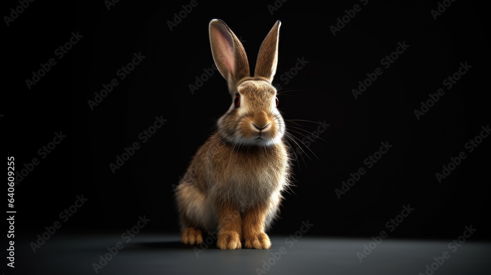 Obraz premium black rabbit on black background