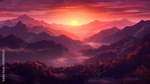 sunrise in the mountains © Murtaza03ai