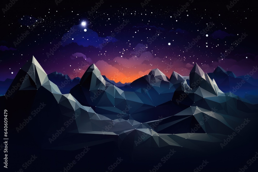 Obraz premium Magical nature wallpaper during summer night high in mountains. Generative Ai.